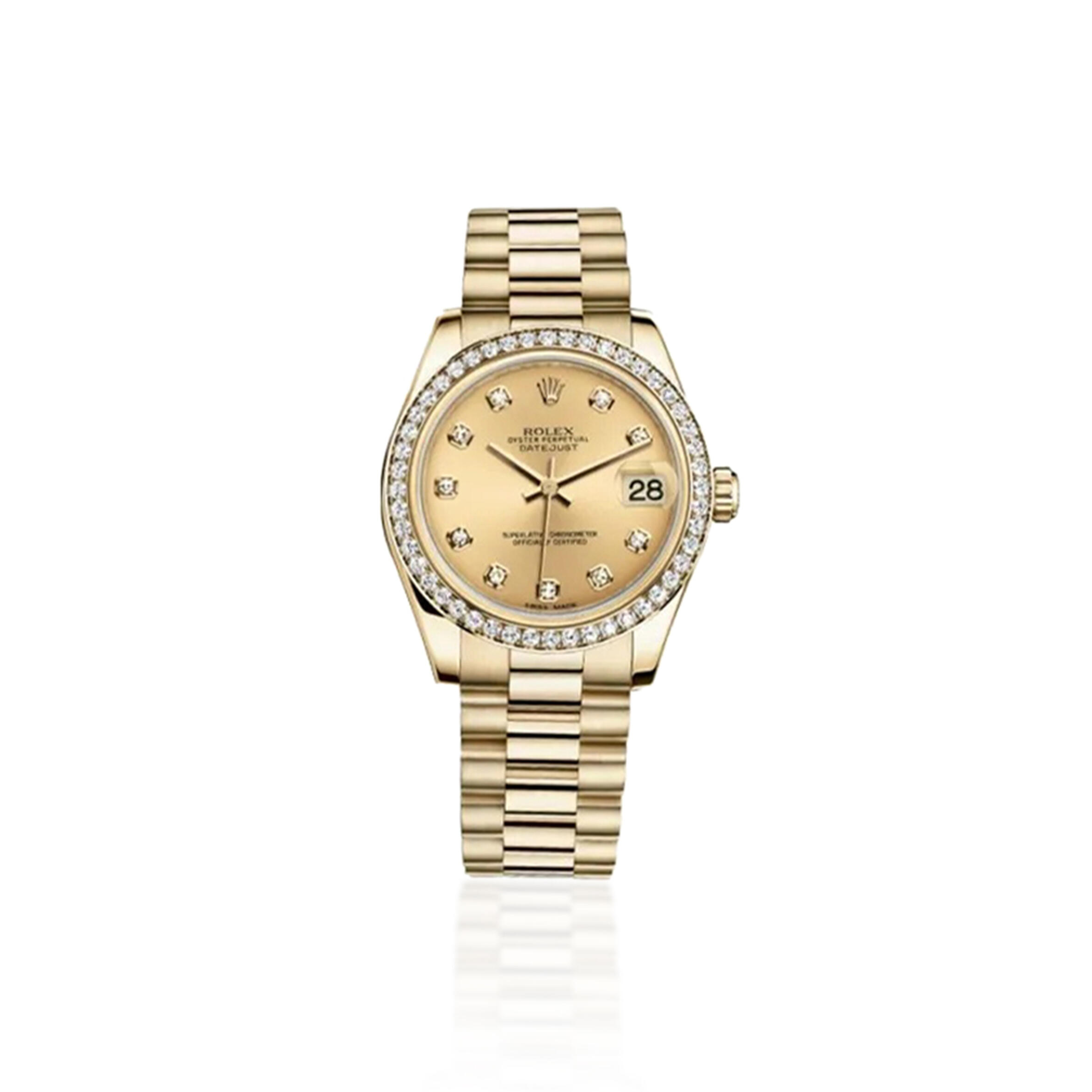 ROLEX LADY-DATEJUST OYSTER 31 MM YELLOW GOLD AND DIAMONDS CAL.2235
